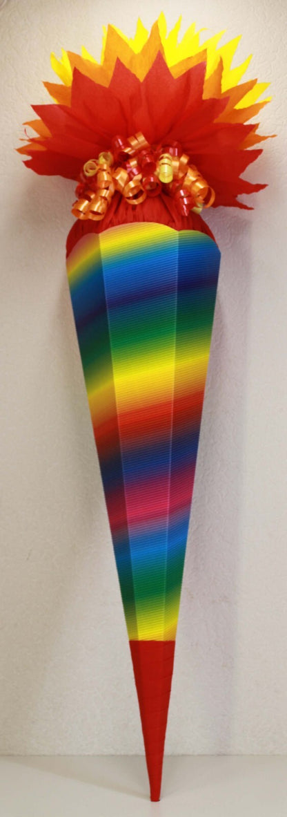 SCHULTÜTE ZUCKERTÜTE OHNE BUCHSTABEN !!KORPUS 70 80 85 90 100cm REGENBOGENFARBEN