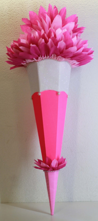 SCHULTÜTE ZUCKERTÜTE OHNE BUCHSTABEN ! Rohling 70 75 80 85 cm Mädchen GLITZER