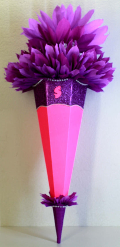 SCHULTÜTE ZUCKERTÜTE OHNE BUCHSTABEN ! Rohling 70 75 80 85 cm Mädchen GLITZER