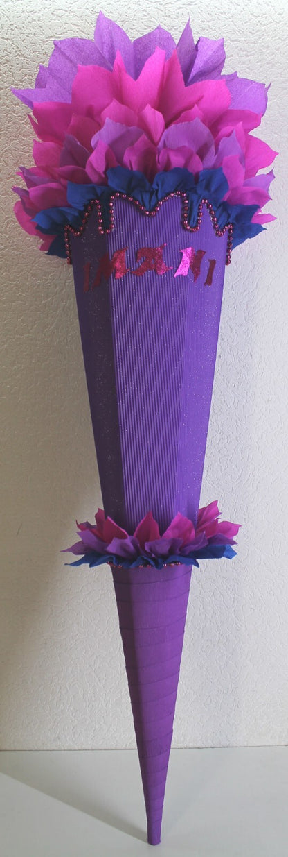 SCHULTÜTE ZUCKERTÜTE OHNE BUCHSTABEN !! Rohling 40 70 75 80 85 90 100cm Mädchen