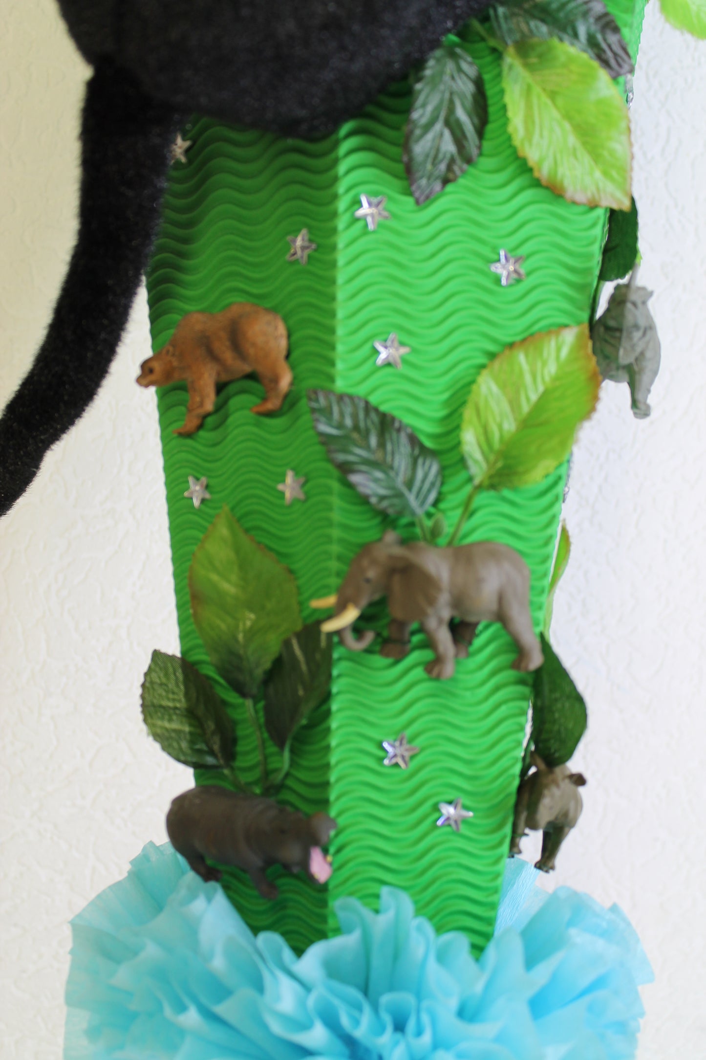 SCHULTÜTE ZUCKERTÜTE schwarze Panter Katze wilde Tiere Dschungel Safari Rohling 85cm Jungs blau grün