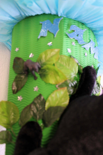 SCHULTÜTE ZUCKERTÜTE schwarze Panter Katze wilde Tiere Dschungel Safari Rohling 85cm Jungs blau grün