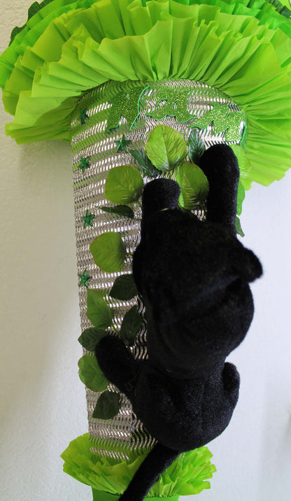 SCHULTÜTE ZUCKERTÜTE schwarze Panter Katze Rohling 77cm Jungs hellgrün silber