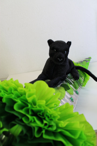 SCHULTÜTE ZUCKERTÜTE schwarze Panter Katze Rohling 77cm Jungs hellgrün silber