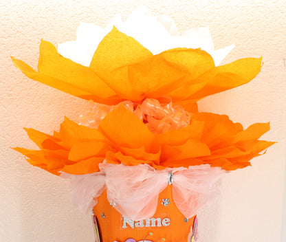 SCHULTÜTE ZUCKERTÜTE Fee für MÄDCHEN EINSCHULUNG 2025 orange weiß