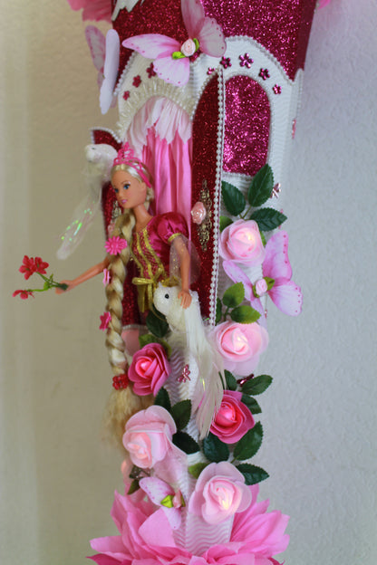 SCHULTÜTE ZUCKERTÜTE Rapunzel für MÄDCHEN EINSCHULUNG 2025 pink weiß
