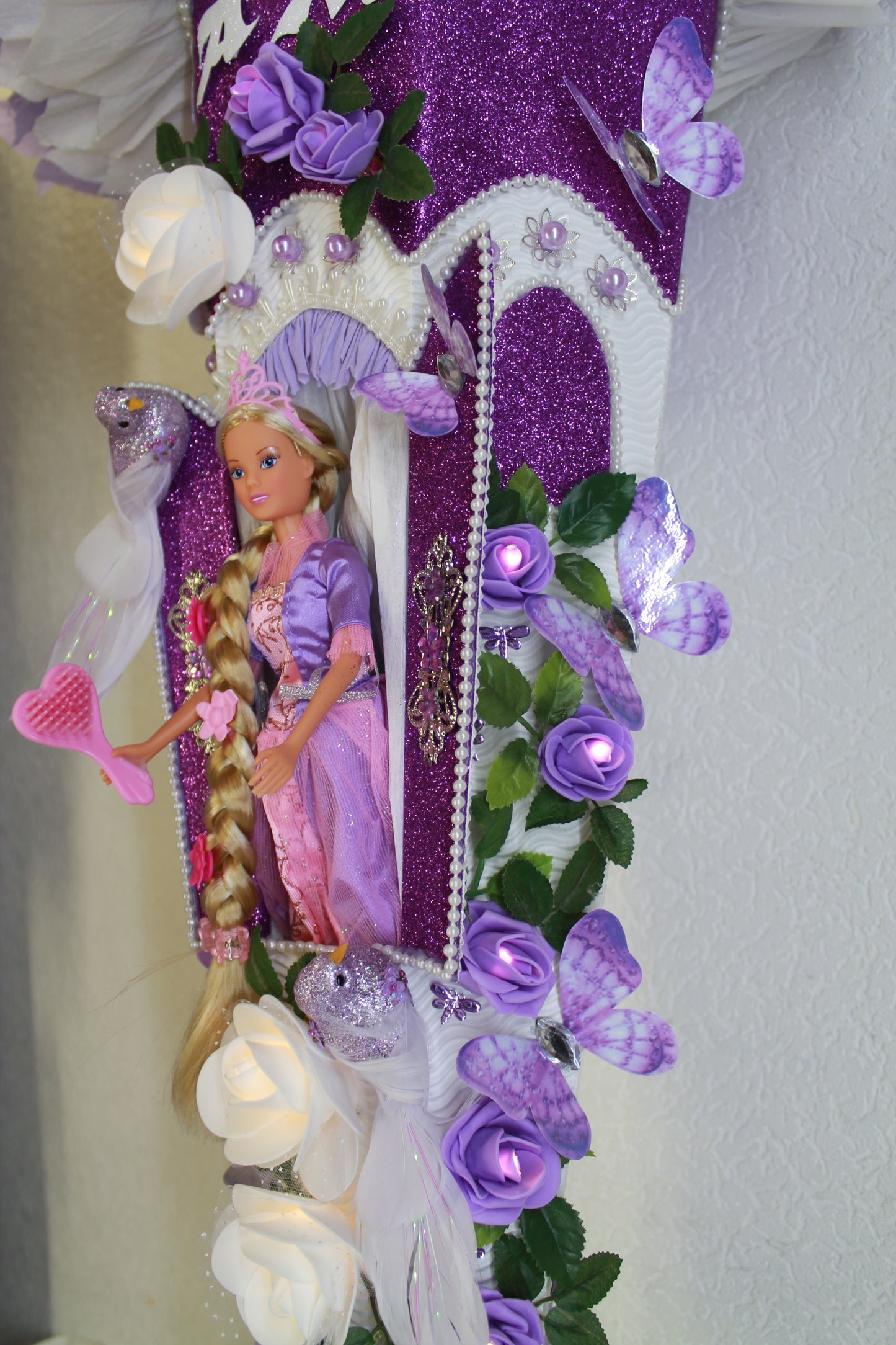 SCHULTÜTE ZUCKERTÜTE Rapunzel für MÄDCHEN EINSCHULUNG 2025 lila weiß