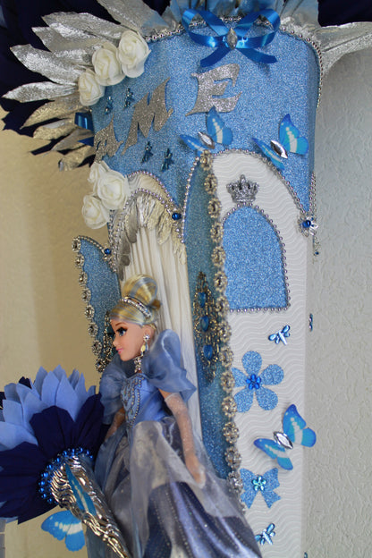 SCHULTÜTE ZUCKERTÜTE Prinzessin für MÄDCHEN EINSCHULUNG 2025 eisblau silber blau