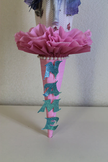SCHULTÜTE ZUCKERTÜTE Eiskönigin für MÄDCHEN EINSCHULUNG 2025 rosa pastellrosa eisblau
