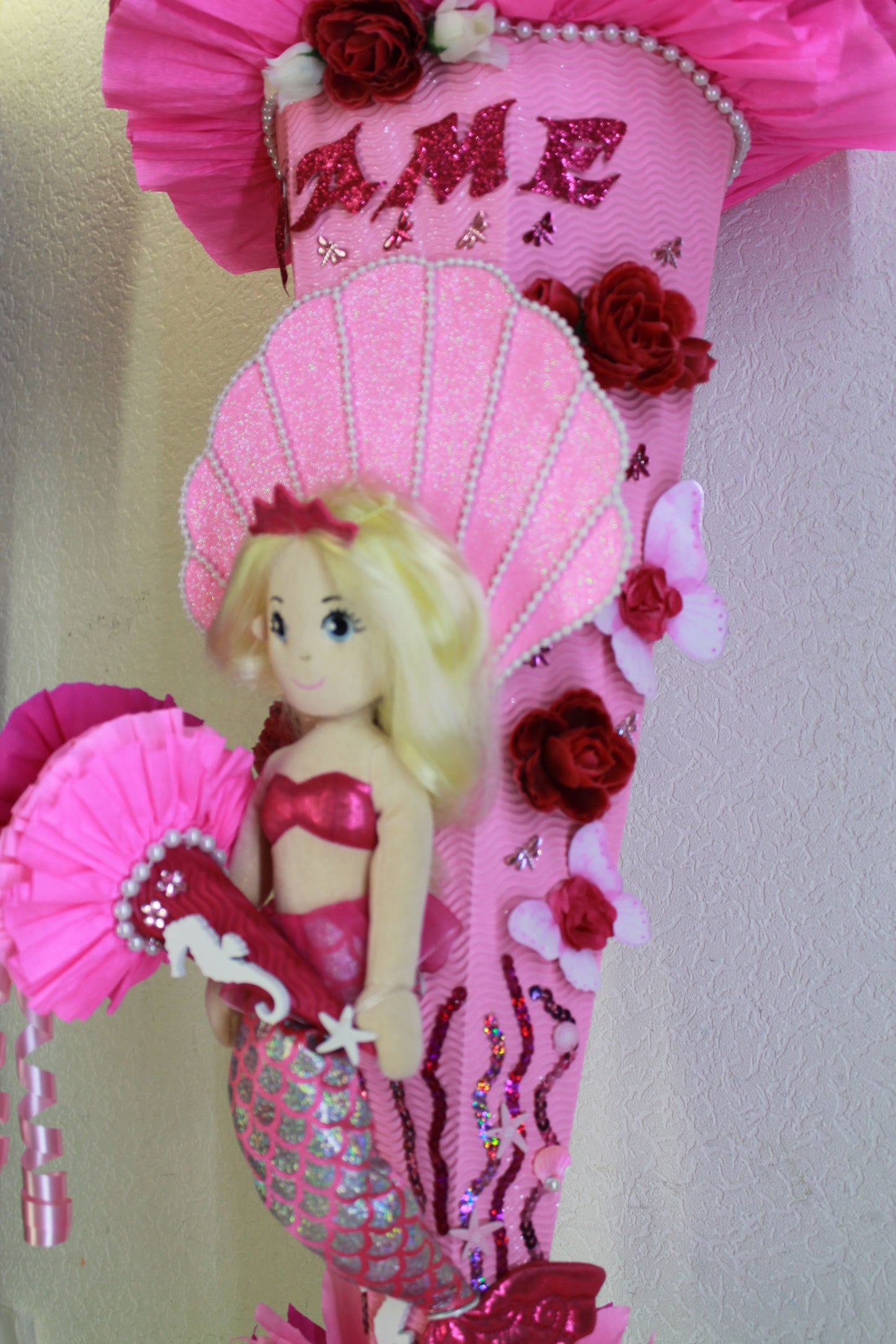 SCHULTÜTE ZUCKERTÜTE Nixe für MÄDCHEN EINSCHULUNG 2025 pink rosa weiß