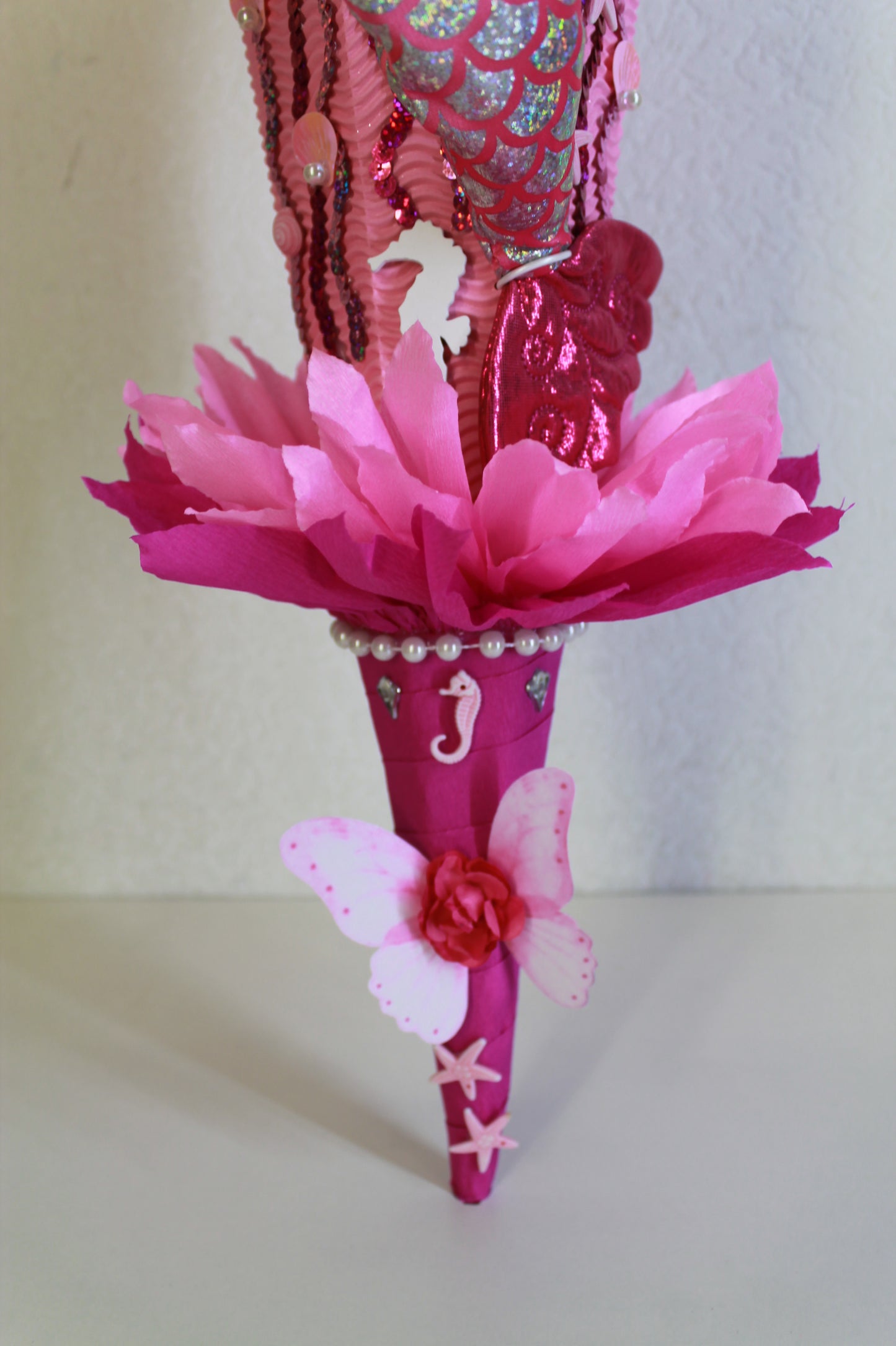 SCHULTÜTE ZUCKERTÜTE Nixe für MÄDCHEN EINSCHULUNG 2025 pink rosa weiß