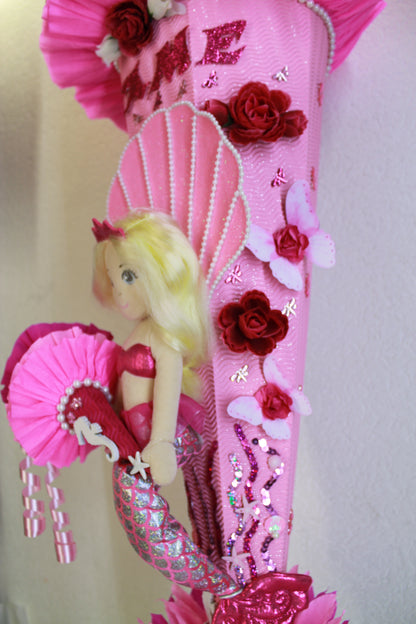SCHULTÜTE ZUCKERTÜTE Nixe für MÄDCHEN EINSCHULUNG 2025 pink rosa weiß