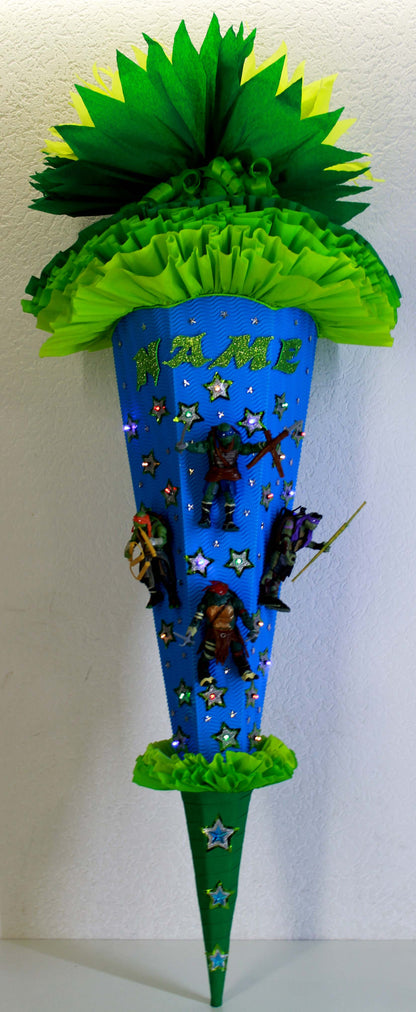 SCHULTÜTE ZUCKERTÜTE Ninja Turtles Rohling 80cm Jungs blau grün