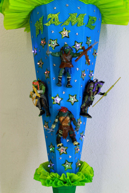 SCHULTÜTE ZUCKERTÜTE Ninja Turtles Rohling 80cm Jungs blau grün