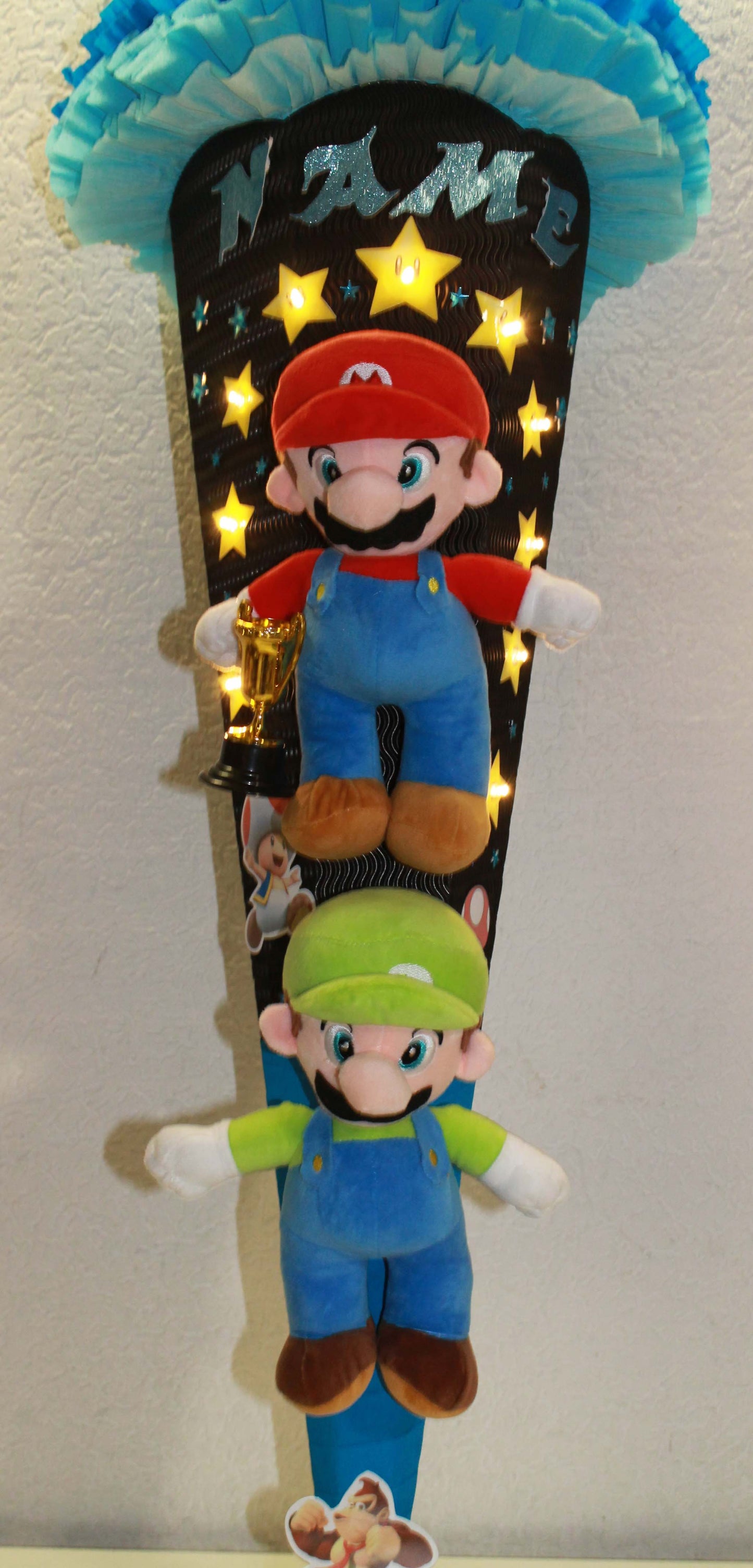 SCHULTÜTE ZUCKERTÜTE Super Mario Rohling 80cm Jungs blau schwarz