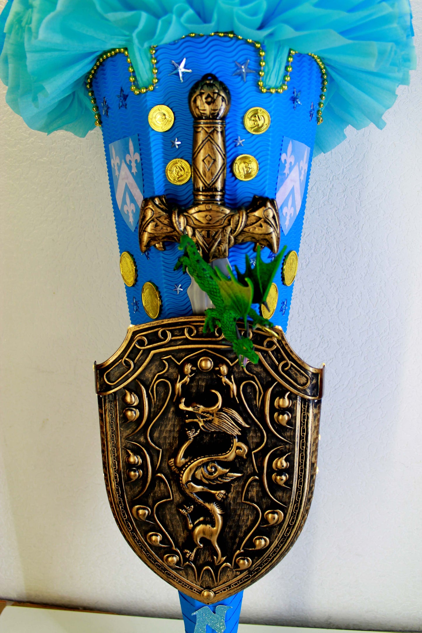 SCHULTÜTE ZUCKERTÜTE Ritter + Schwert Rohling 85cm Jungs blau hellblau