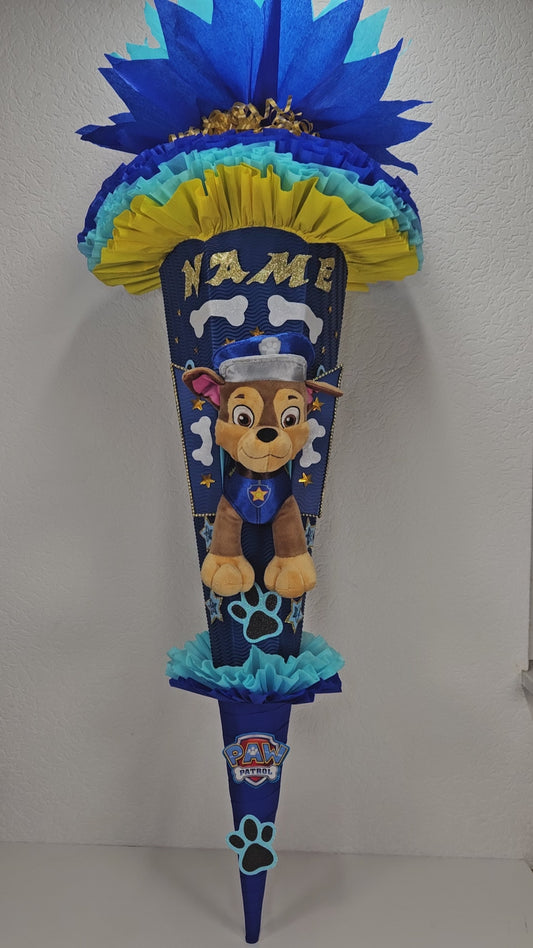 SCHULTÜTE ZUCKERTÜTE Paw Patrol Rohling 85cm Jungs dunkelblau blau gelb
