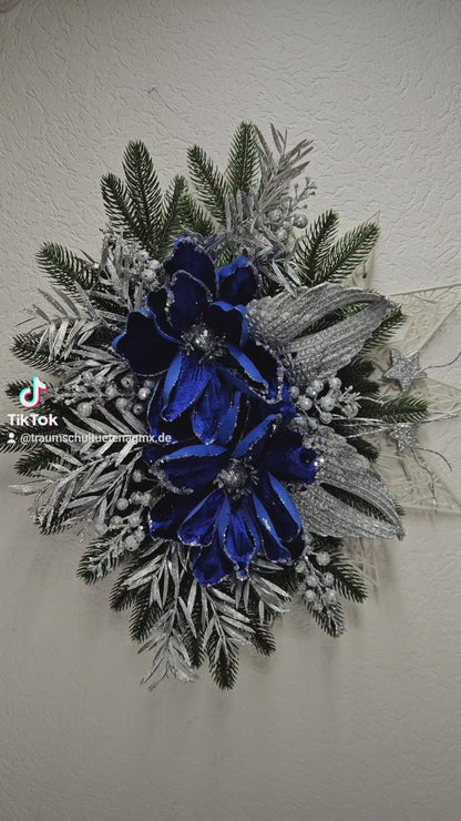 Dekor Stern Weihnachtsgesteck, Weihnachtsdeko, Adventsgesteck, Wandgeschenk