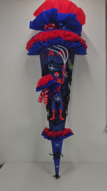 SCHULTÜTE ZUCKERTÜTE Spider Man Rohling 85cm Jungs dunkelblau hellblau