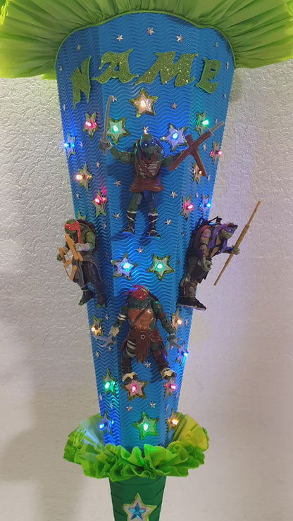 SCHULTÜTE ZUCKERTÜTE Ninja Turtles Rohling 80cm Jungs blau grün
