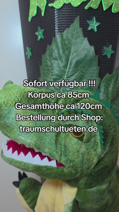 SCHULTÜTE ZUCKERTÜTE DINO Jungs schwarz dunkelgrün grün