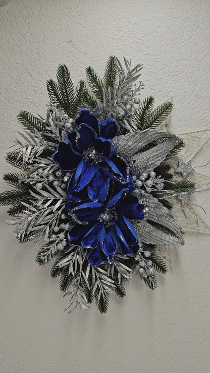 Dekor Stern Weihnachtsgesteck, Weihnachtsdeko, Adventsgesteck, Wandgeschenk