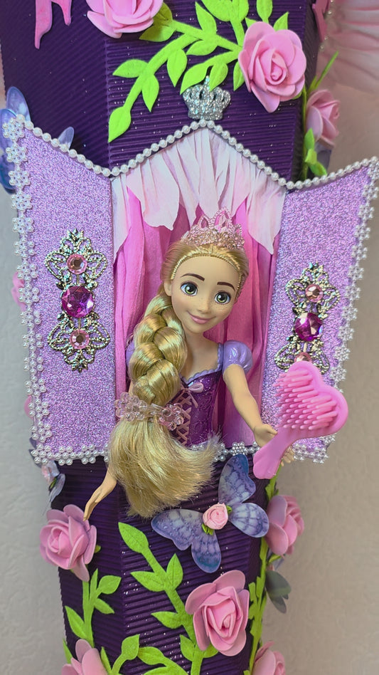 SCHULTÜTE ZUCKERTÜTE RAPUNZEL für MÄDCHEN EINSCHULUNG in lila weiß rosa
