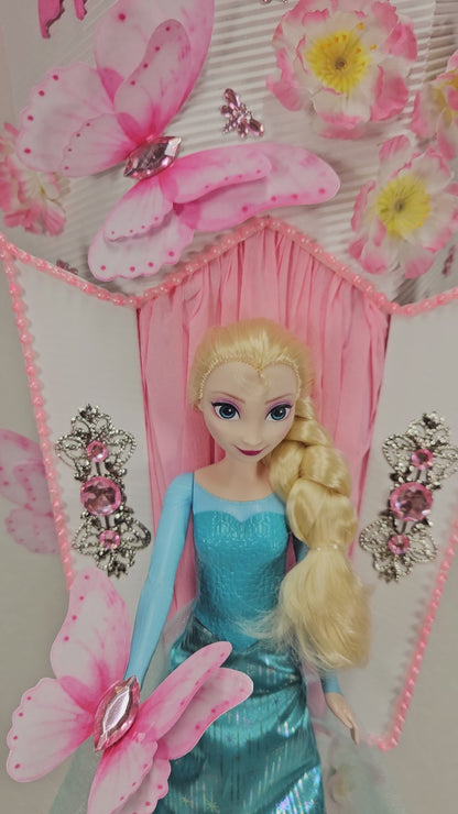 SCHULTÜTE ZUCKERTÜTE "Eiskönigin Elsa" EINSCHULUNG 2025 rosa weiß