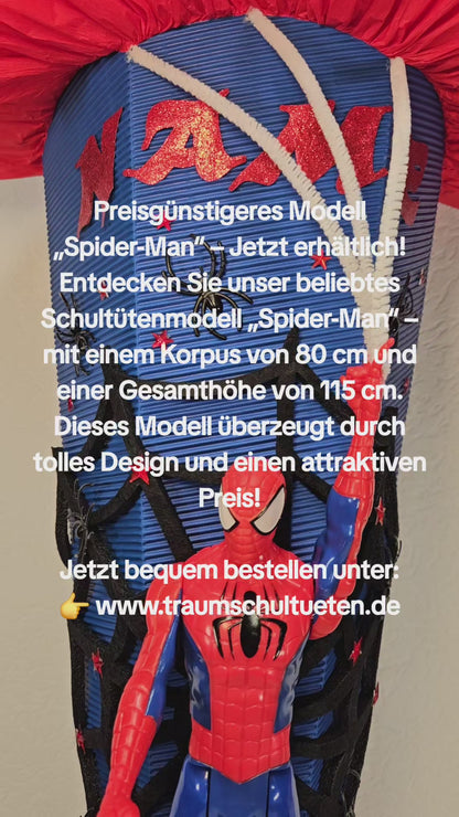 SCHULTÜTE ZUCKERTÜTE "Spiderman" für Jungs dunkelblau rot