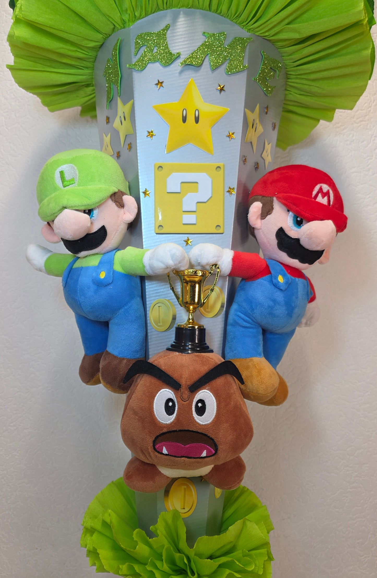 SCHULTÜTE ZUCKERTÜTE SUPER MARIO Jungs silber hellgrün grün