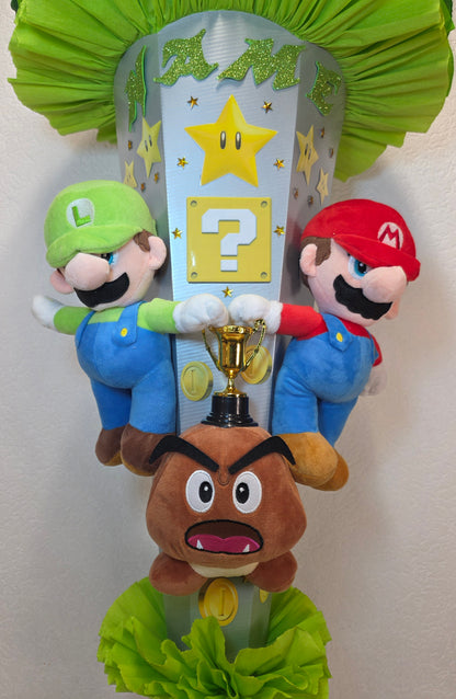 SCHULTÜTE ZUCKERTÜTE SUPER MARIO Jungs silber hellgrün grün