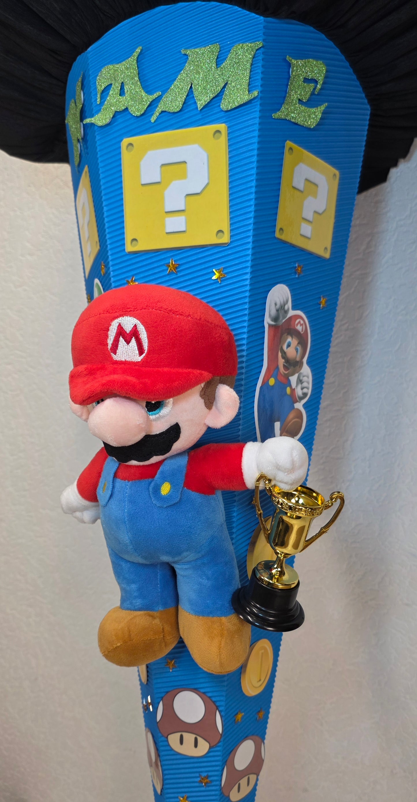 SCHULTÜTE ZUCKERTÜTE SUPER MARIO Jungs blau schwarz hellgrün