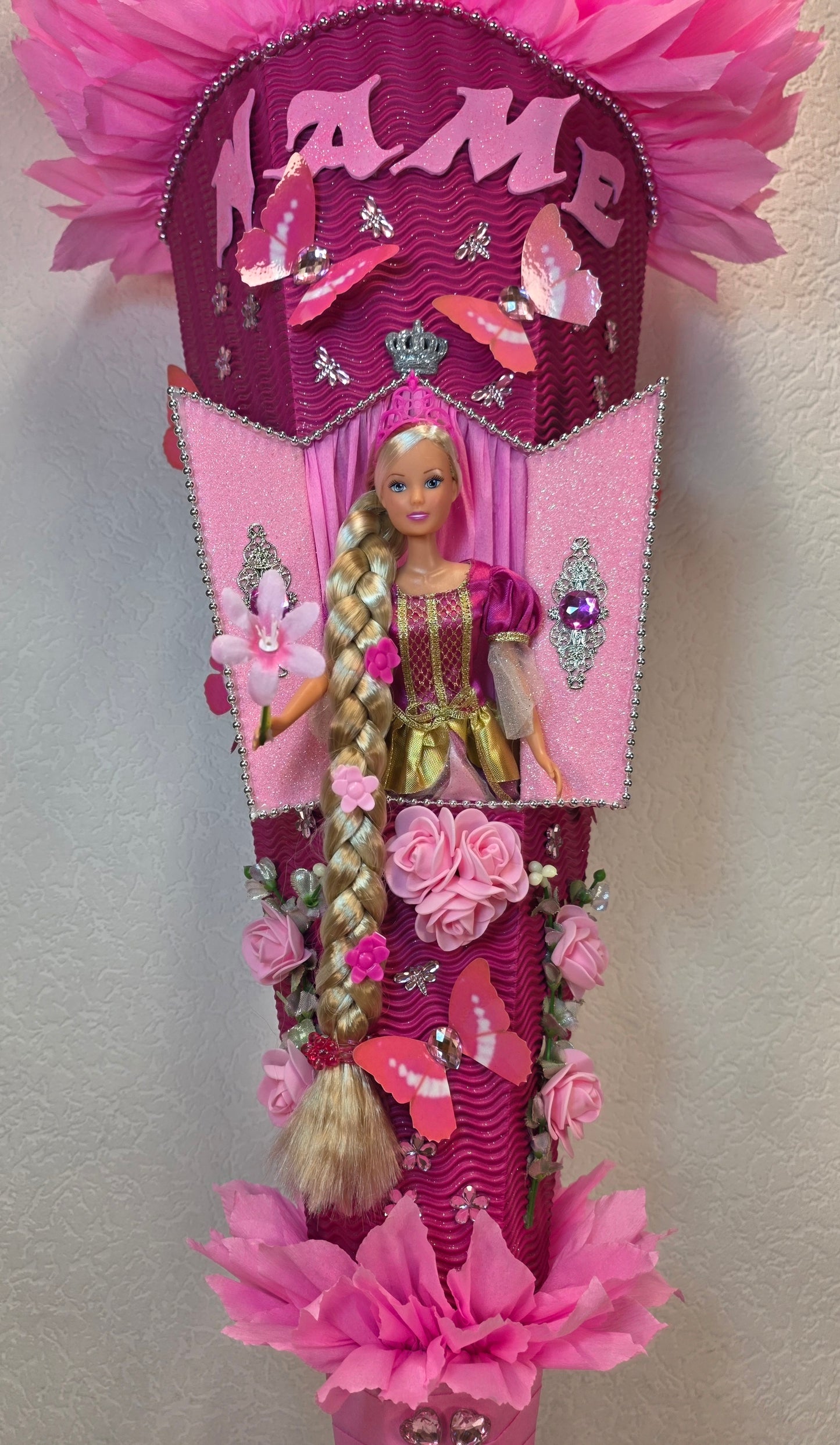 SCHULTÜTE ZUCKERTÜTE RAPUNZEL für MÄDCHEN EINSCHULUNG in pink rosa