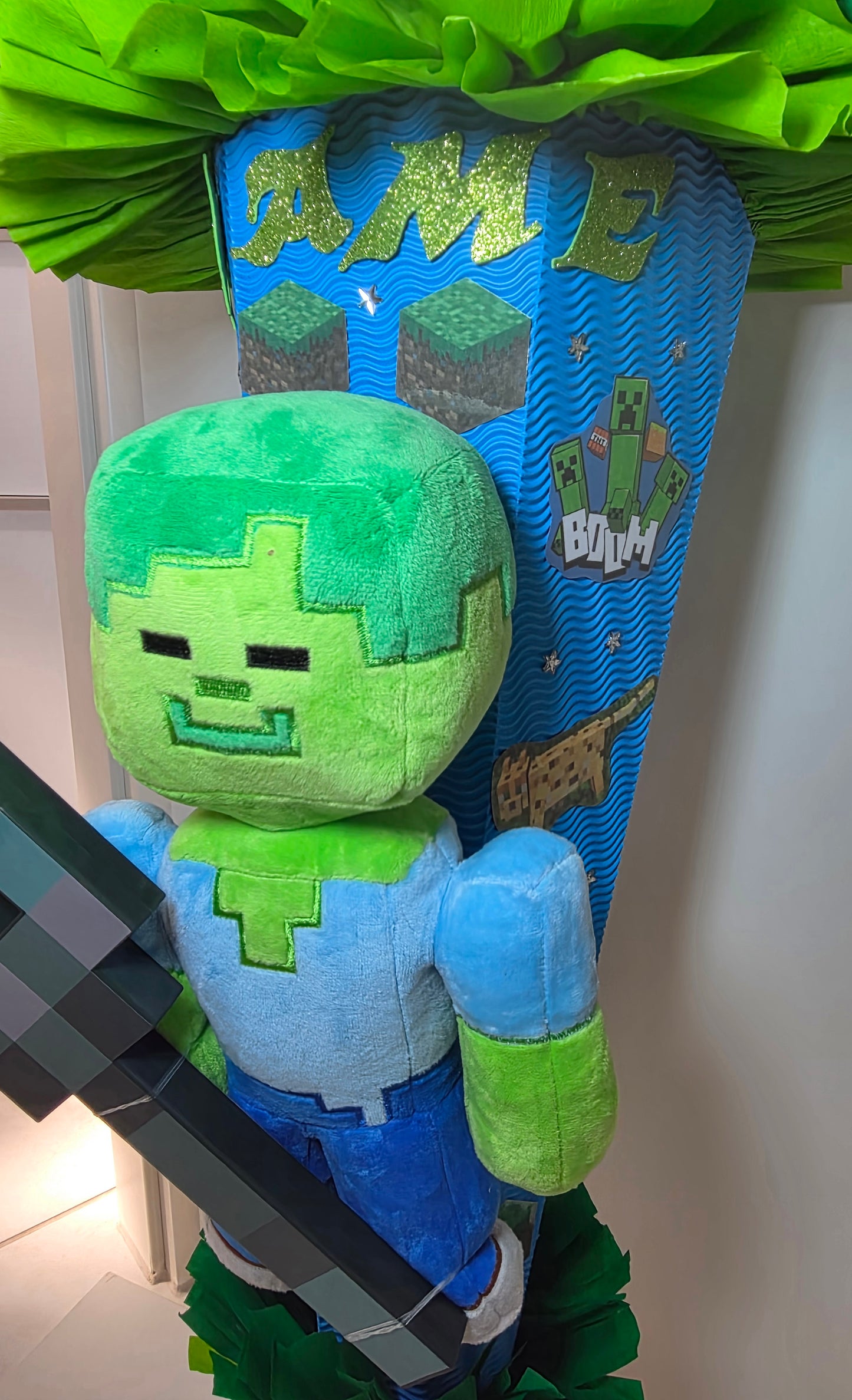 SCHULTÜTE ZUCKERTÜTE MINECRAFT für Jungs blau grün dunkelgrün