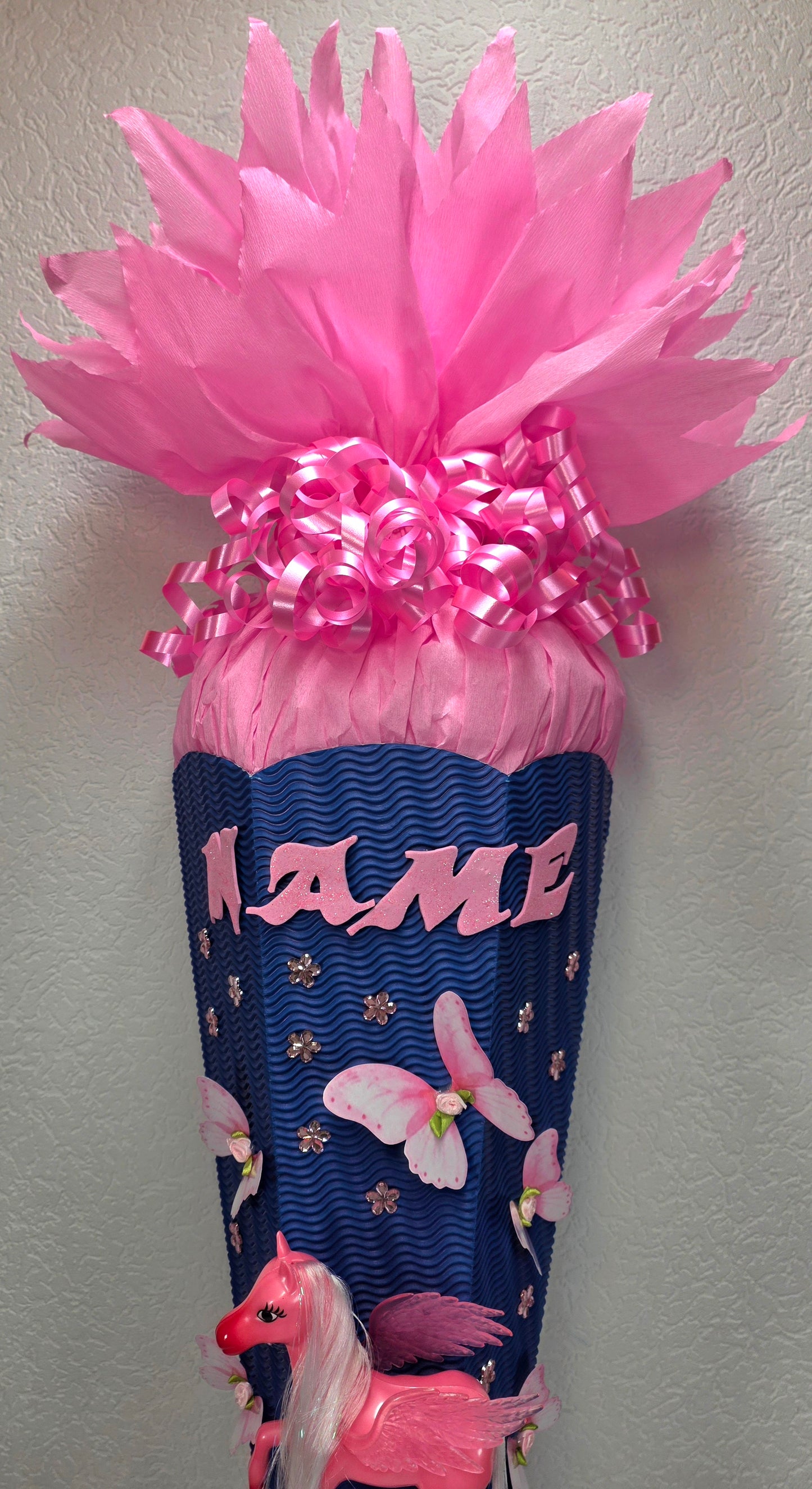 SCHULTÜTE ZUCKERTÜTE REGASUS für MÄDCHEN EINSCHULUNG blau rosa