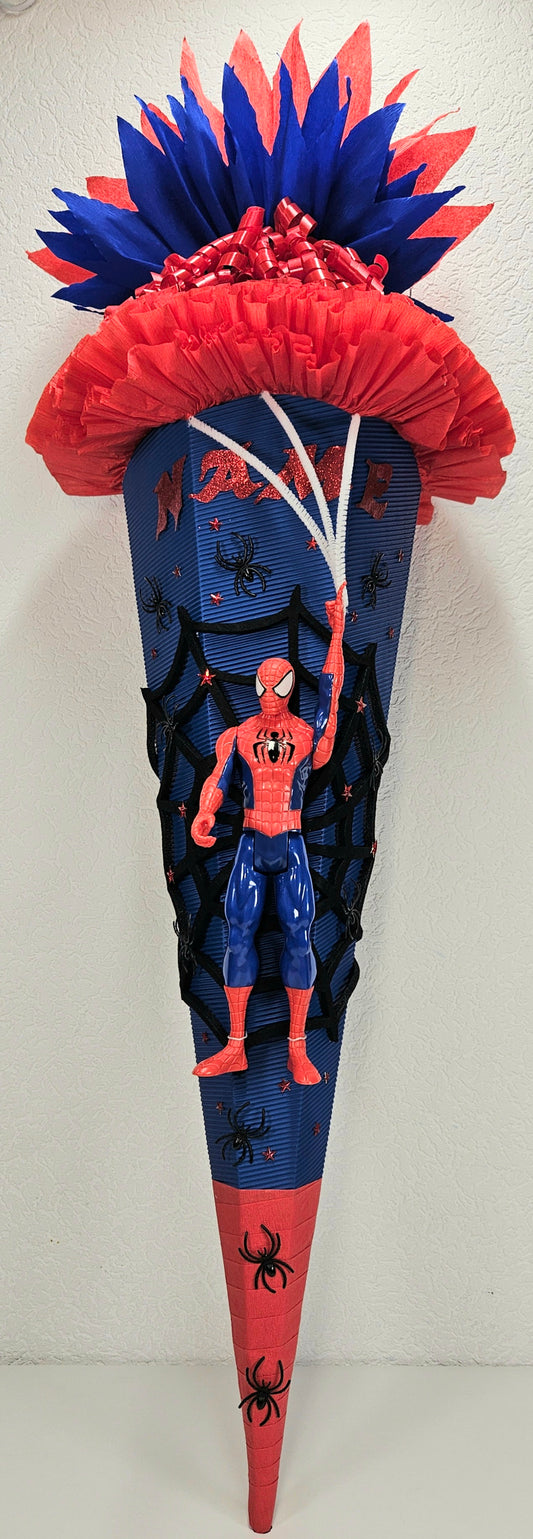 SCHULTÜTE ZUCKERTÜTE "Spiderman" für Jungs dunkelblau rot