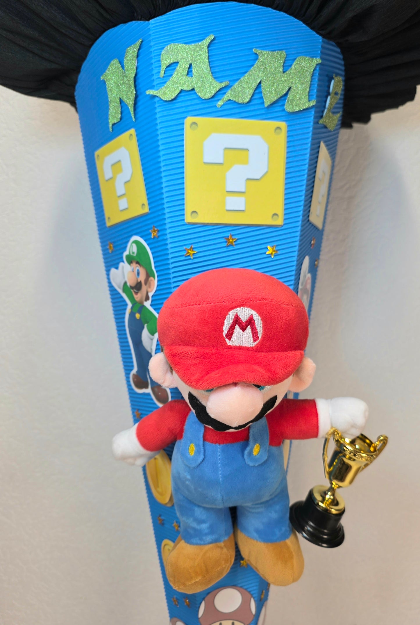 SCHULTÜTE ZUCKERTÜTE SUPER MARIO Jungs blau schwarz hellgrün