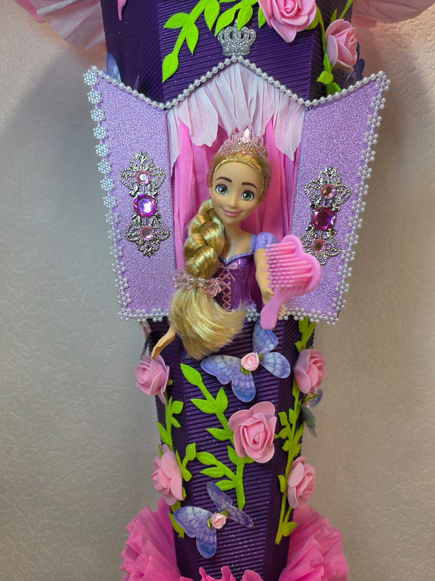 SCHULTÜTE ZUCKERTÜTE RAPUNZEL für MÄDCHEN EINSCHULUNG in lila weiß rosa