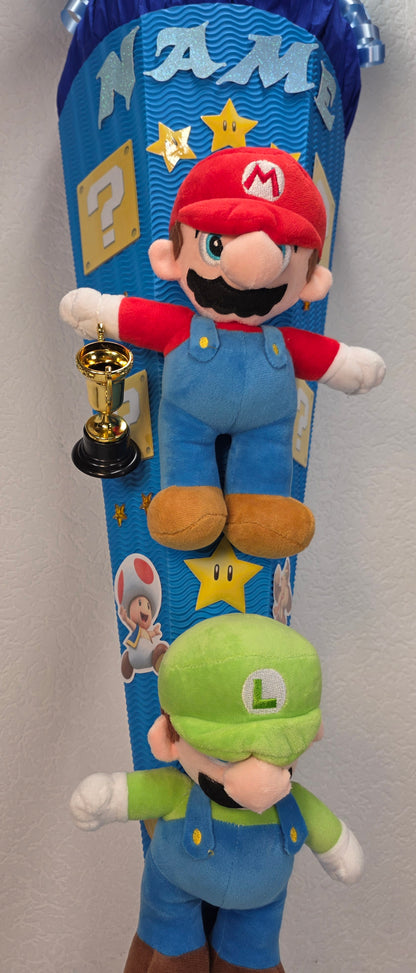 SCHULTÜTE ZUCKERTÜTE Super Mario Jungs dunkelblau blau hellblau