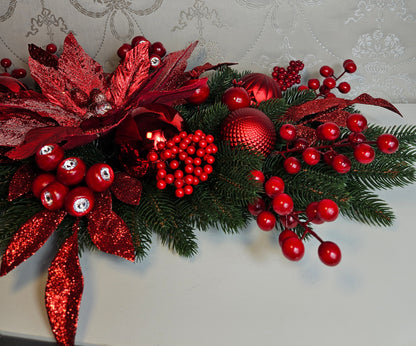 Weihnachtsgesteck + Adventsgesteck, Kamingesteck, Chrismes, Rehe, Weihnachtsdeko Weihnachtsblumen Tischdekor, Tischgesteck, Winterdekor,Advent