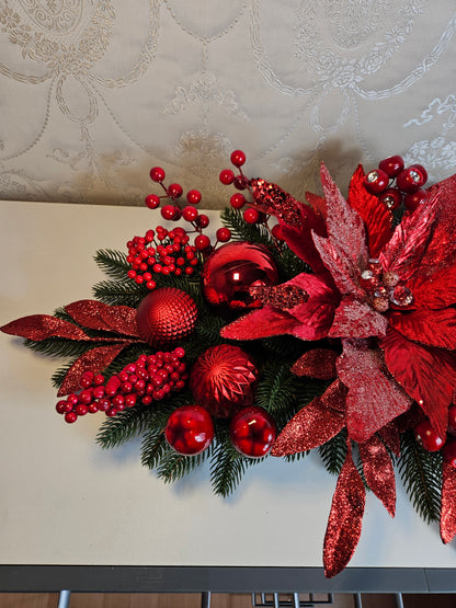 Weihnachtsgesteck + Adventsgesteck, Kamingesteck, Chrismes, Rehe, Weihnachtsdeko Weihnachtsblumen Tischdekor, Tischgesteck, Winterdekor,Advent