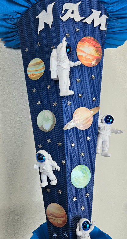 SCHULTÜTE ZUCKERTÜTE "WELTALL ASTRONAUTEN" für Jungs dunkelblau blau