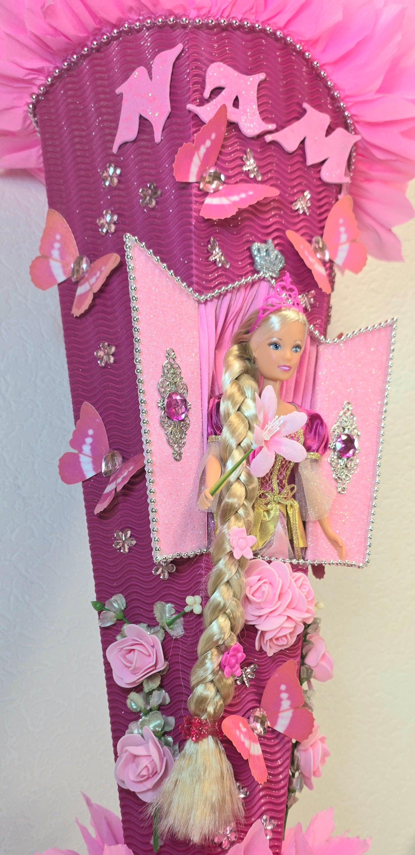 SCHULTÜTE ZUCKERTÜTE RAPUNZEL für MÄDCHEN EINSCHULUNG in pink rosa