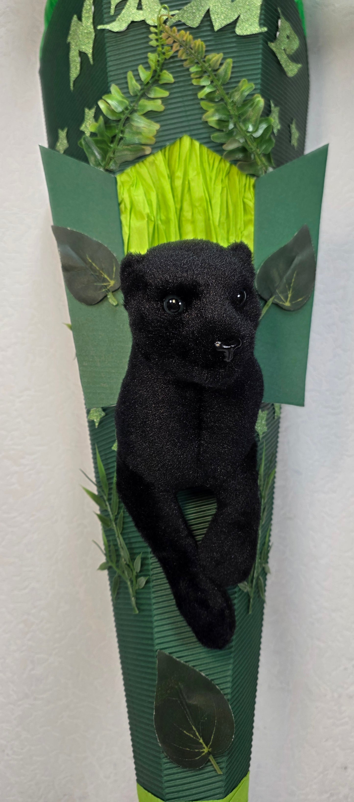 SCHULTÜTE ZUCKERTÜTE Panther Schwarze Katze Jungs dunkelgrün grau hellgrün
