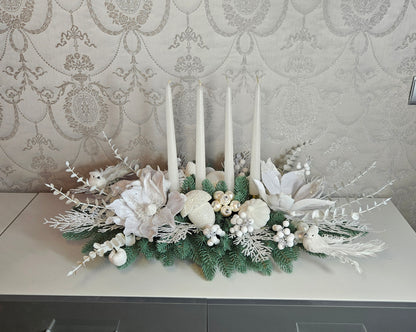 Weihnachtsgesteck + Adventsgesteck, Chrismes, Vögel, Weihnachtsdeko Weihnachtsblumen Tischdekor, Tischgesteck, Winterdekor,Advent