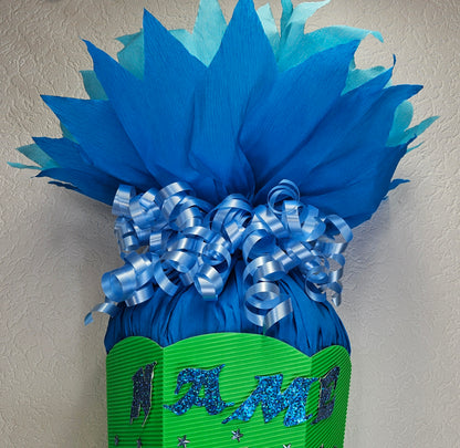 SCHULTÜTE ZUCKERTÜTE "SONIC" Rohling 85cm für Jungs blau hellblau leuchtgrün