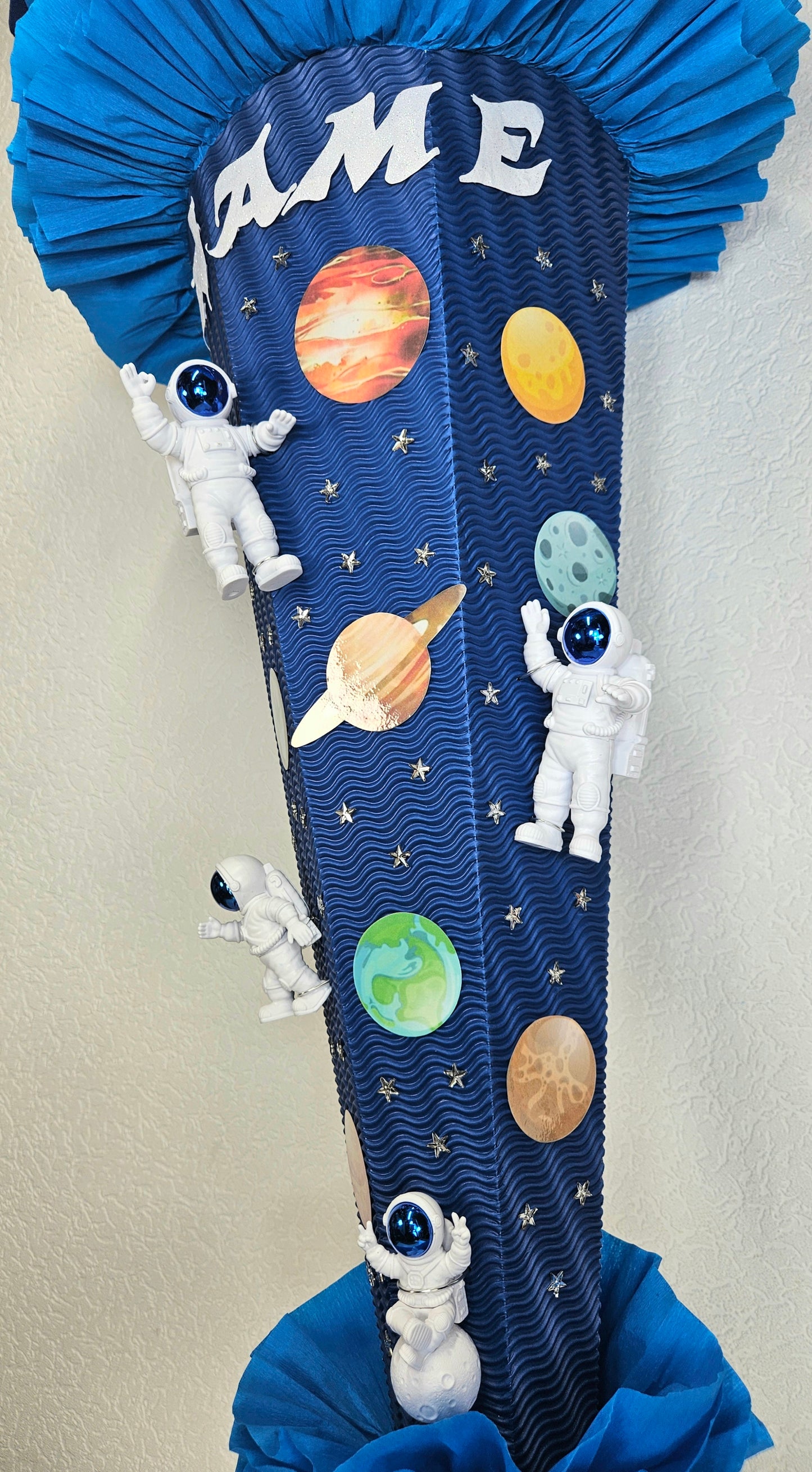 SCHULTÜTE ZUCKERTÜTE "WELTALL ASTRONAUTEN" für Jungs dunkelblau blau