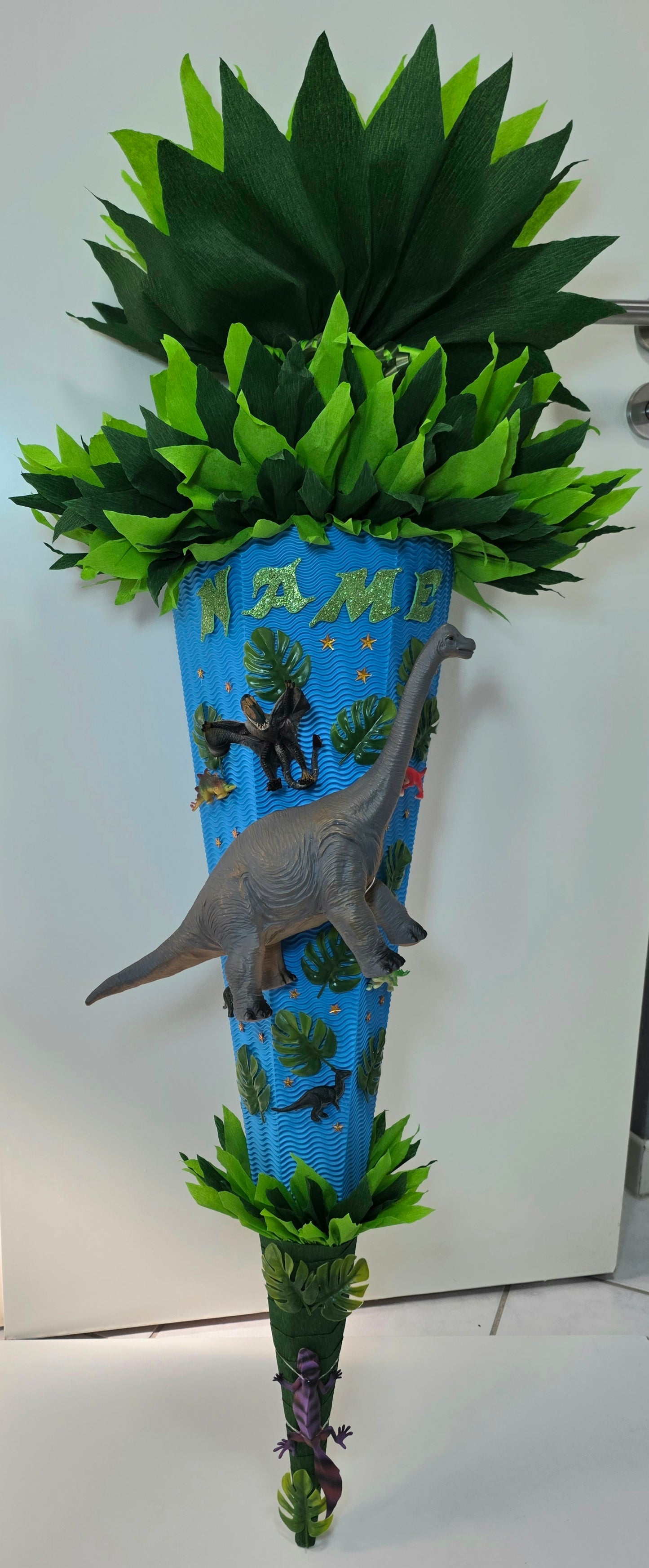 SCHULTÜTE ZUCKERTÜTE Dinosaurier Dinos für Jungs blau grün dunkelgrün