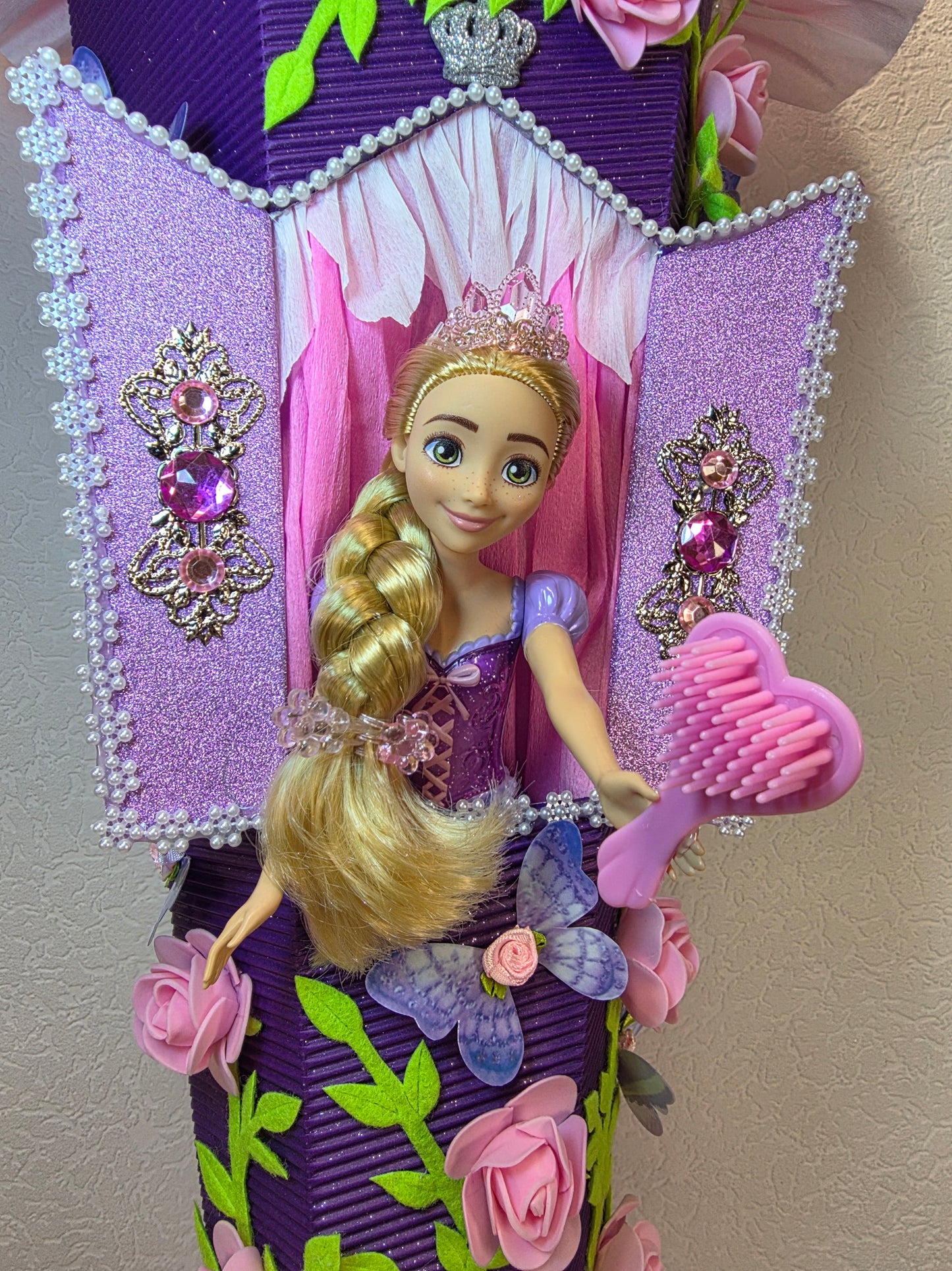 SCHULTÜTE ZUCKERTÜTE RAPUNZEL für MÄDCHEN EINSCHULUNG in lila weiß rosa