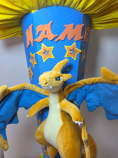 SCHULTÜTE ZUCKERTÜTE Drache Jungs blau gelb orange